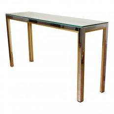 Brass and nickel rectangular console table 